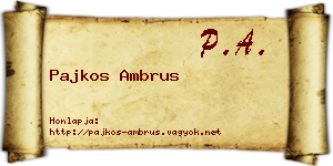 Pajkos Ambrus névjegykártya